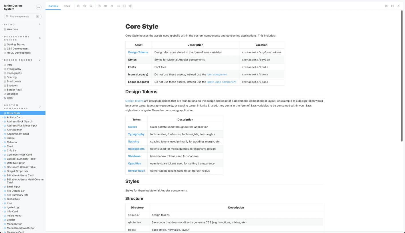 Ignite Shared Component Library in Storybook