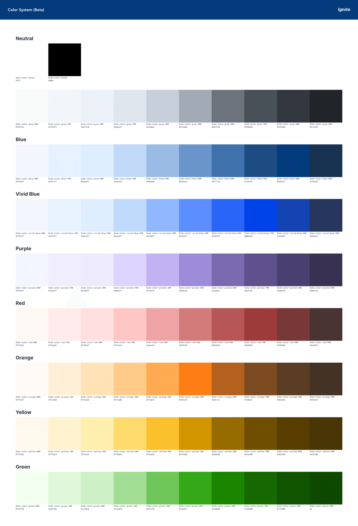 Ignite Design System - New Color Palette